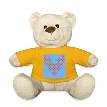 HERZ. HERZ. VALENTINSTAG. LIEBE. LIEBE. PAAR. - Teddy - Sonnengelb - Vorne