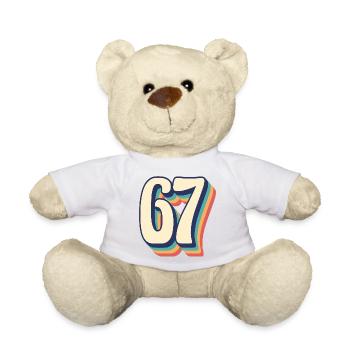 Vintage Retro T-Shirt Nummer 67 Sixty Seven - Teddy - Sonnengelb - Vorne