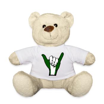 Nigeria Flag Surfing Icon - Teddy Bear - sun yellow - Front
