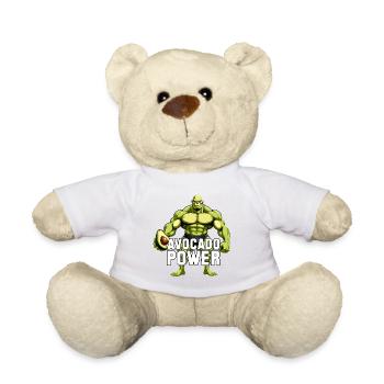 Avocado Power Vegan Superfood Muskeln Geschenk - Teddy - Sonnengelb - Vorne