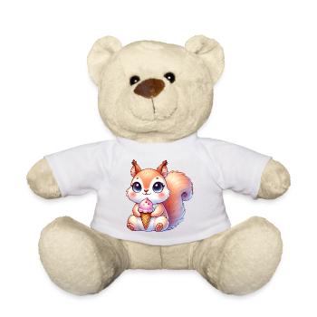 The cute squirrel enjoys a colorful ice cream - Teddy Bear - sun yellow - Front