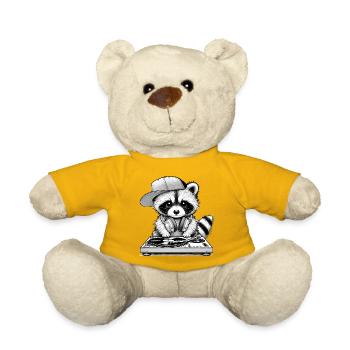motif de raton laveur cool en tant que DJ avec des écouteurs - Nounours - jaune soleil - Devant