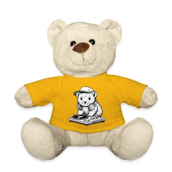 motif wombat cool en tant que DJ avec des écouteurs - Nounours - jaune soleil - Devant