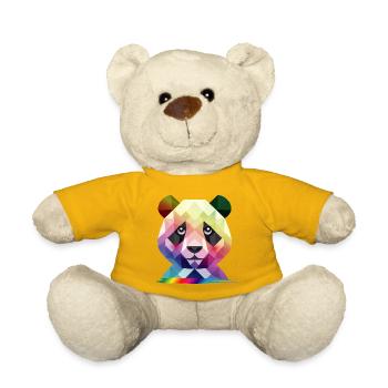 Colorful Rainbow Panda – Colorful Geometry - Teddy Bear - sun yellow - Front