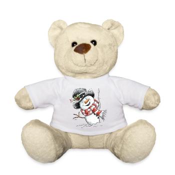 Lustiger Schneemann I Winter Weihnachten - Teddy - Sonnengelb - Vorne