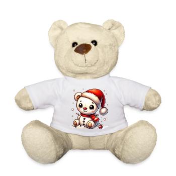 Schneemann-Bär mit Mütze - niedliches Wintermotiv - Teddy - Sonnengelb - Vorne