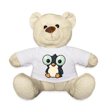 Cute Penguin Cartoon Big Eyes Funny Quirky - Teddy Bear - sun yellow - Front