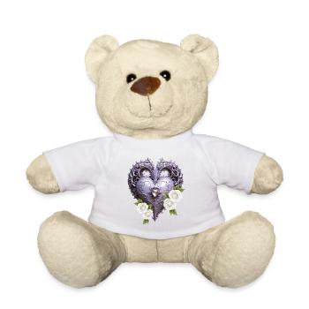 Ornamental heart with white roses - Teddy Bear - sun yellow - Front