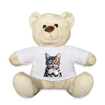 Vibrant Cartoon Cat with Playful Expression - Teddy Bear - sun yellow - Front
