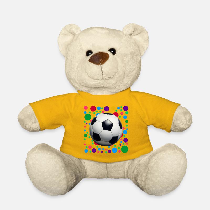 Fußball Fußball – Bunt fleckiger Tupfen - Teddy - Sonnengelb