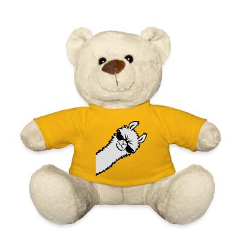 Lama Wütend Guckend Seite Sonnenbrille Cool Sauer - Teddy - Sonnengelb - Vorne