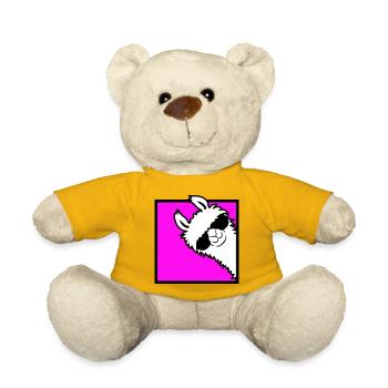 Lama Cool Peeks Around Corner Side Sunglasses Alpaca - Teddy Bear - sun yellow - Front