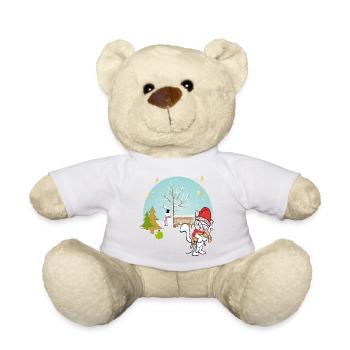 Cat with teddy bear in winter - Teddy Bear - sun yellow - Front
