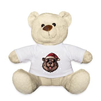 Beaver Christmas Funny - Teddy Bear - sun yellow - Front