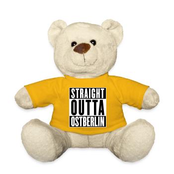 Straight outta Ostberlin (Farbe änderbar) - Teddy - Sonnengelb - Vorne