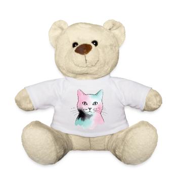 Pastellkatze Wasserfarben - Teddy - Sonnengelb - Vorne