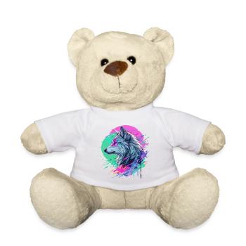 Wolf Wolf Head Manga Anime Japan Style Art Colorful - Teddy Bear - sun yellow - Front