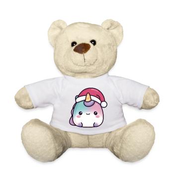 Round Kawaii Unicorn Christmas Squishy - Teddy Bear - sun yellow - Front