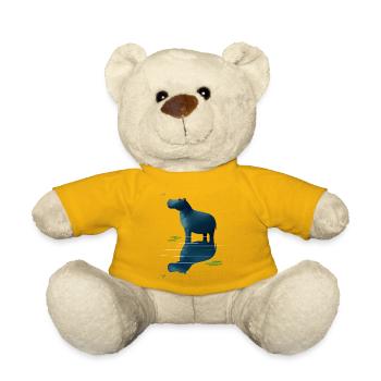 Hippopotamus and dragonfly - Teddy Bear - sun yellow - Front