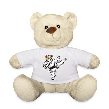 Cute Pitbull Karate Dog Martial Arts Cartoon - Teddy Bear - sun yellow - Front