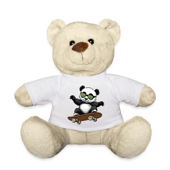 Panda Skateboarder Bear - Teddy Bear - sun yellow - Front
