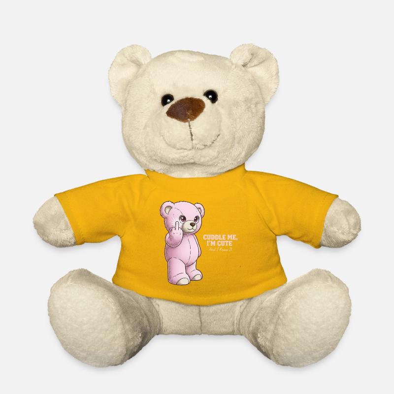 Ours Rose - Nounours - jaune soleil