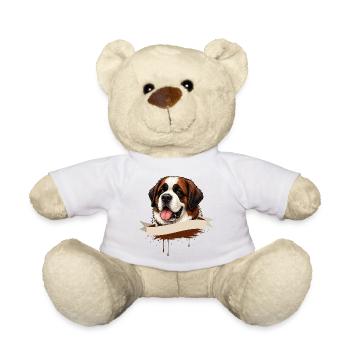 St. Bernard Shirt Dog Lover Gift - Teddy Bear - sun yellow - Front