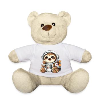 Cute Sloth Astronaut Space Universe - Teddy Bear - sun yellow - Front