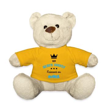 Cadeau naissance bébé garçon Avril Beaux Gosses - Nounours - jaune soleil - Devant