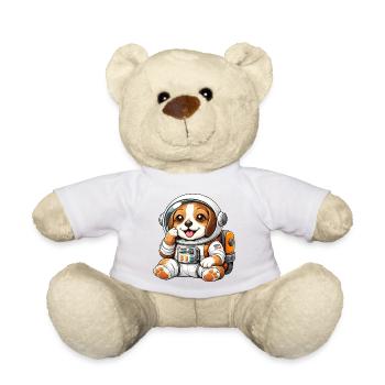 Cute Beagle Astronaut Space Explorer Cartoon - Teddy Bear - sun yellow - Front
