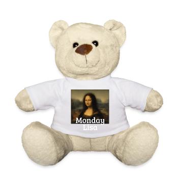 Monday Lisa Leonardo Da Vinci Funny Mona Lisa - Teddy Bear - sun yellow - Front
