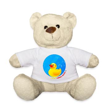Gelbe Gummiente Abbildung in einem Kreis - Teddy - Sonnengelb - Vorne