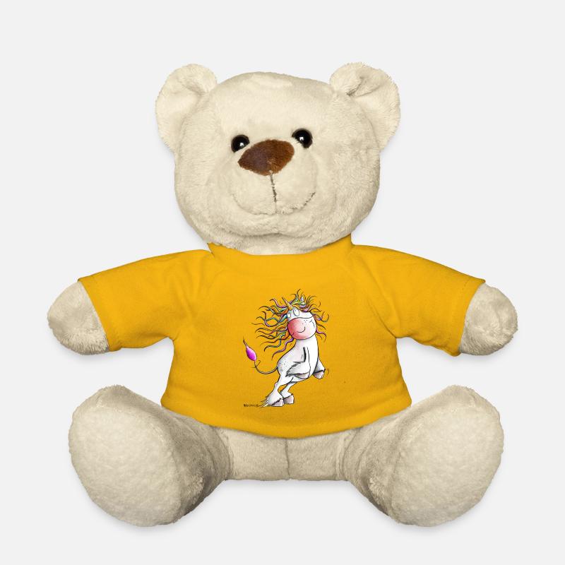 Drolliges Regenbogen Einhorn I Comic Fantasy - Teddy - Sonnengelb