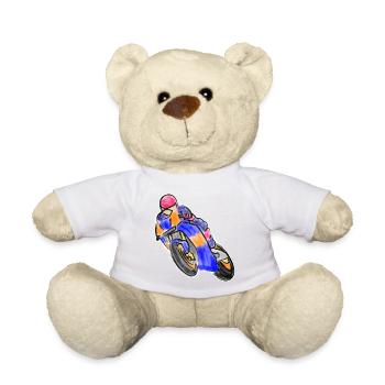 Wheelie beim Motorradrennen - Wasserfarben dunkel - Teddy - Sonnengelb - Vorne