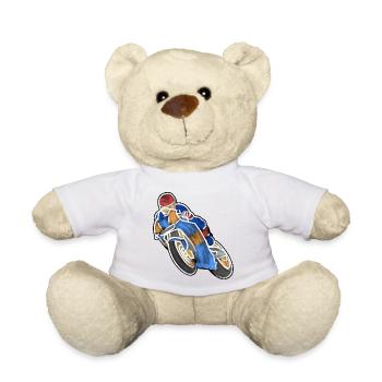 Wheelie beim Motorradrennen - Wasserfarben hell - Teddy - Sonnengelb - Vorne