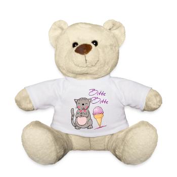 Chat avec cornet de crème glacée - Nounours - jaune soleil - Devant