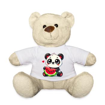 L’adorable panda déguste un morceau de pastèque - Nounours - jaune soleil - Devant
