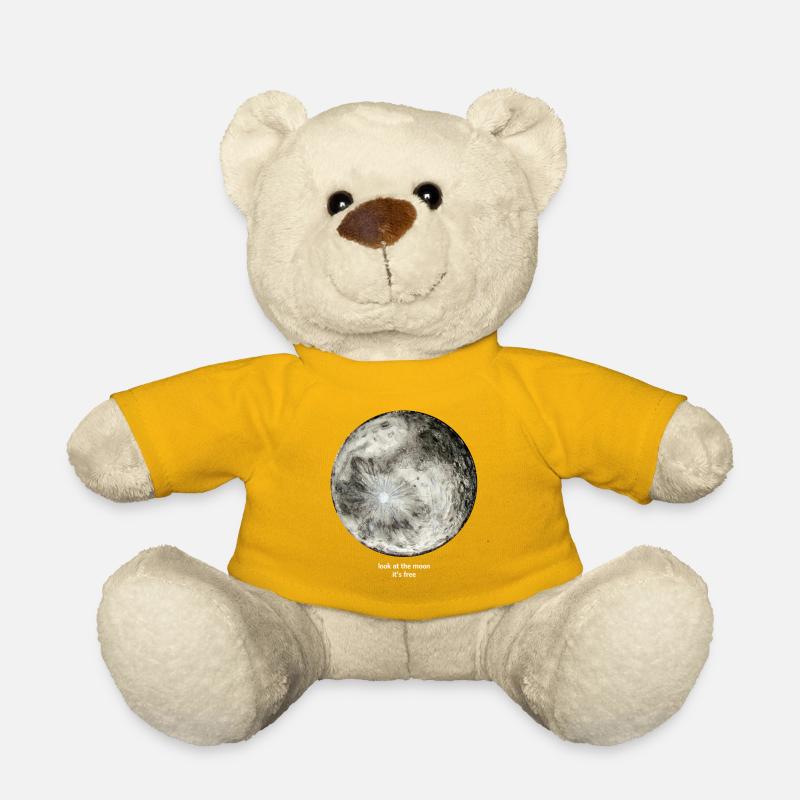 regarde la lune, c'est gratuit (lettres blanches) - Nounours - jaune soleil