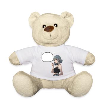 Speech Bubbles Noir Heroine CropTop - Teddy Bear - sun yellow - Front