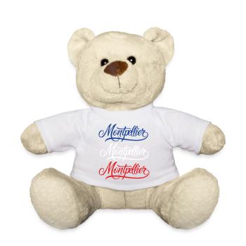 Montpellier Retro Lettering Design - Teddy Bear - sun yellow - Front
