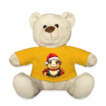 Meerschweinchen Weihnachten / Weihnachtsmann Meers - Teddy - Sonnengelb - Vorne