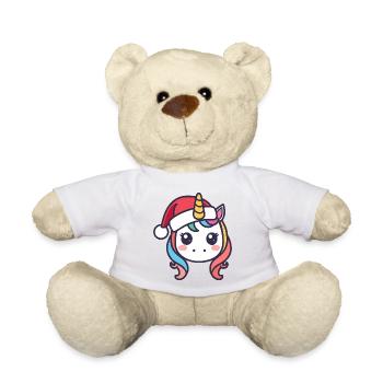 Christmas unicorn kawaii with hat - Teddy Bear - sun yellow - Front