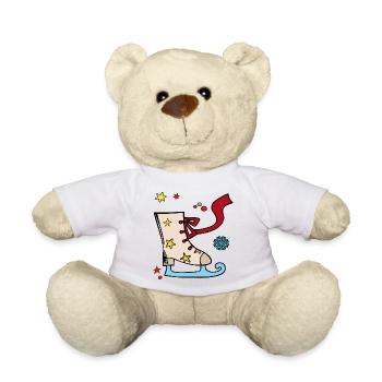 Schlittschuh mit Sternen Weihnachten - Teddy Bear - sun yellow - Front