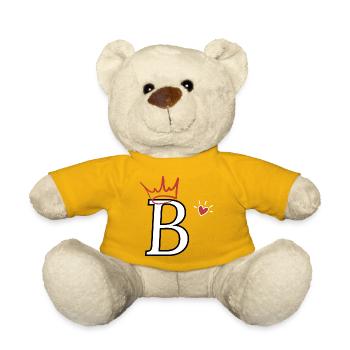 Buchstabe B Kronenherz - Teddy - Sonnengelb - Vorne