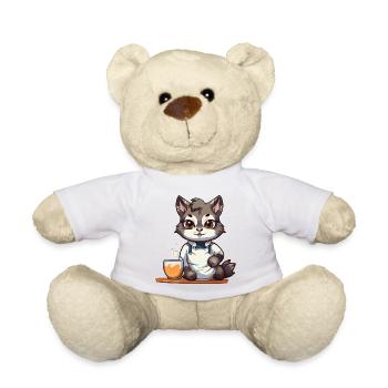 Chaton café en tenue de barista - Nounours - jaune soleil - Devant