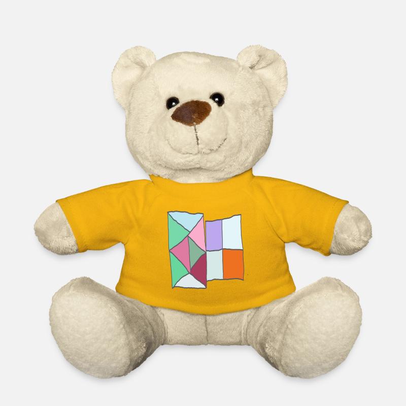 Geometric Quilt Block Mosaic - Teddy Bear - sun yellow