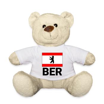 Sporty motif for Berlin with flag and BER - Teddy Bear - sun yellow - Front