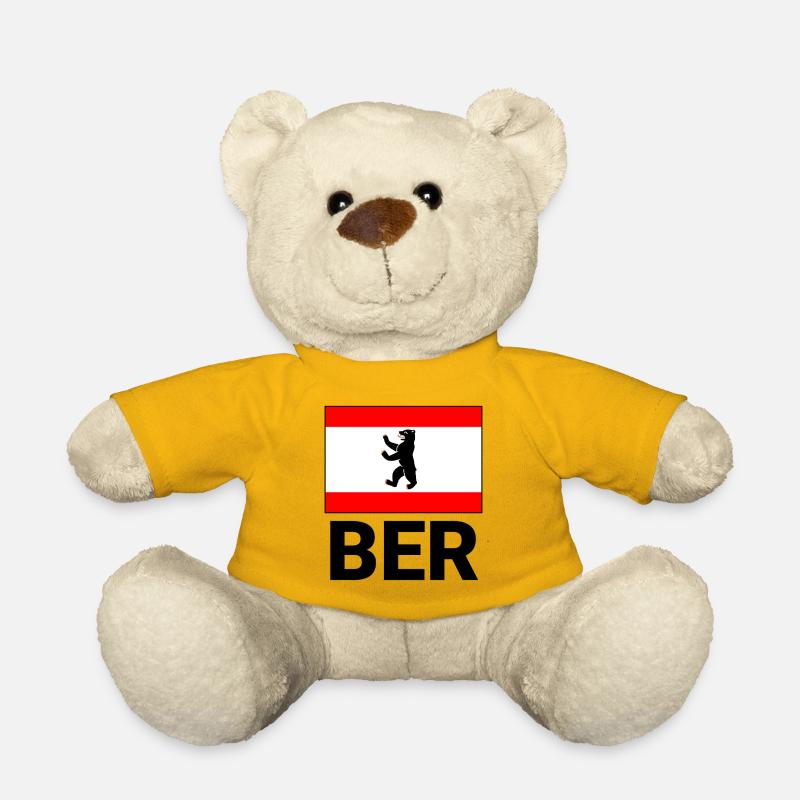 Motif sportif pour Berlin avec drapeau et BER - Nounours - jaune soleil