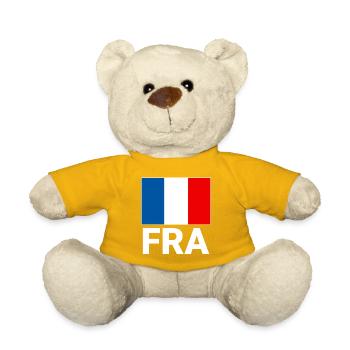 Sporty France flag with FRA abbreviation - Teddy Bear - sun yellow - Front