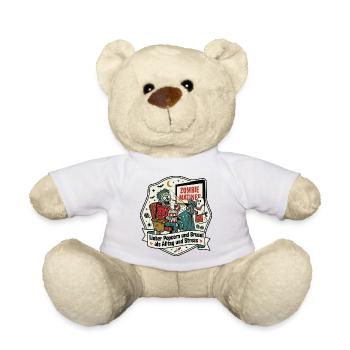 Zombie Cinema Popcorn Everyday Humor - Teddy Bear -  - Front